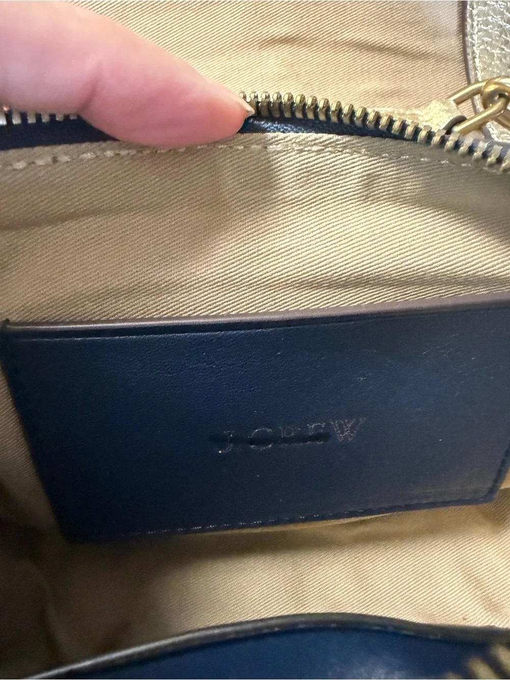 J. Crew Metallic Gold Pebbled Leather Crossbody Bag